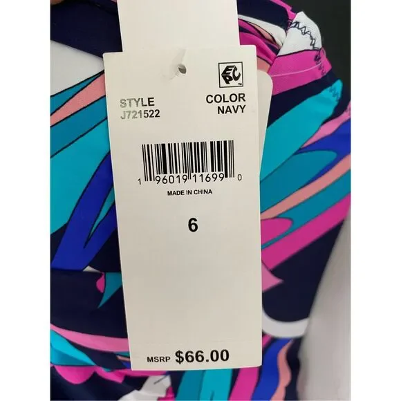 Leilani Floral Multicolor swimwear Top Sz 6 - Picture 4 of 5